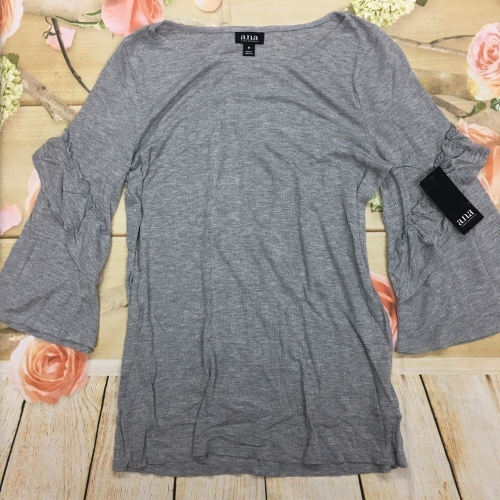 A.N.A women's Ruffle sleeve top - Picture 3 of 4